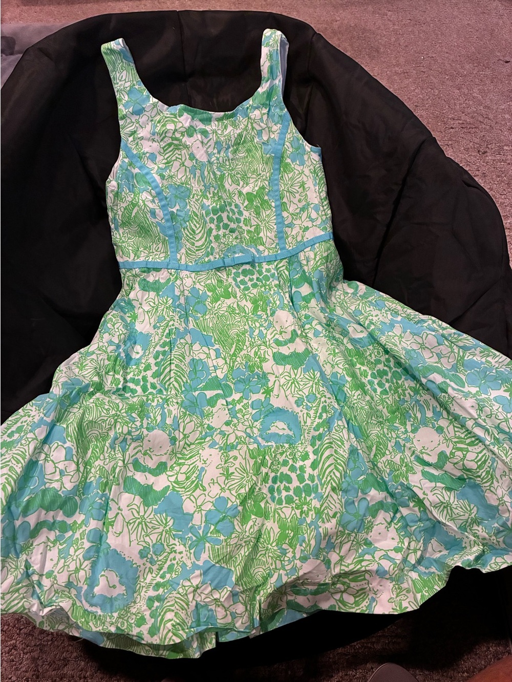 Lily Pulitzer Girls' Green & Blue Floral Sundress